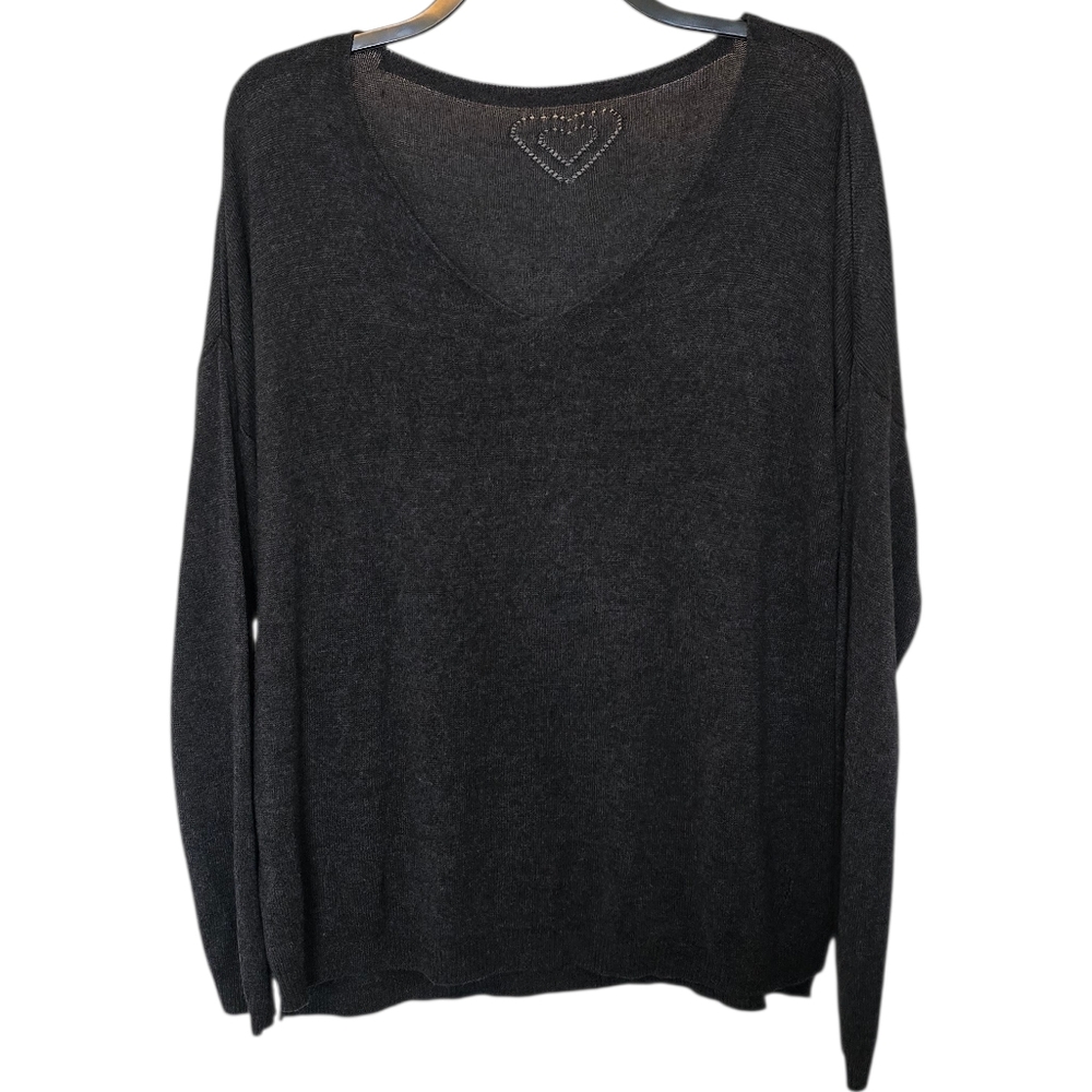 3/$15 Gray Lightweight Scoop Neck Sweater Size Xl